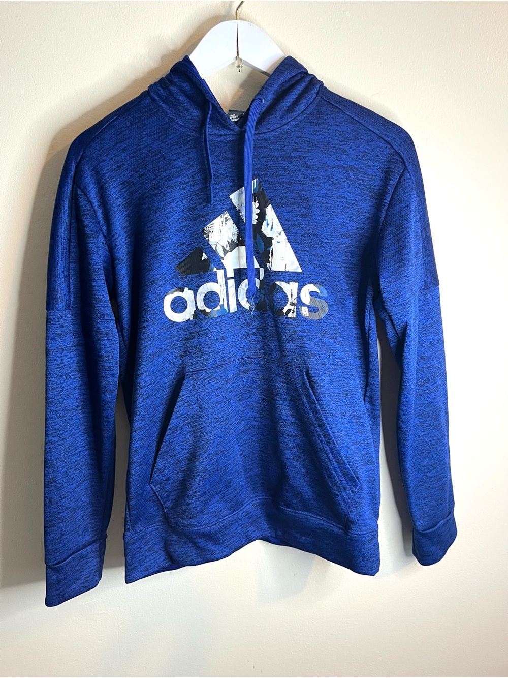 Adidas Climawarm Blue Logo Hoodie Sweatshirt